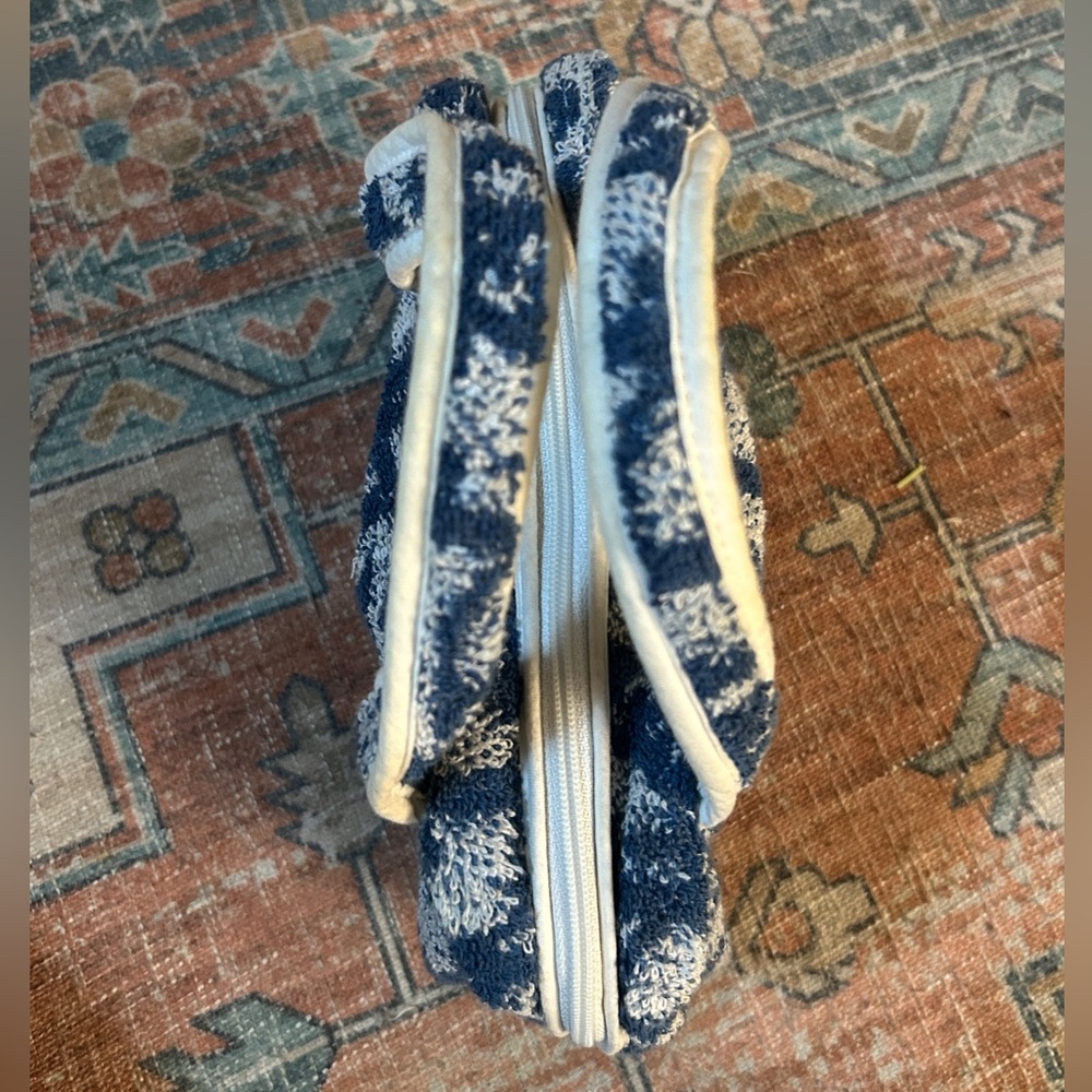 DIOR VTG Y2K Trotter No. 2 Bag Handbag Cotton Blue White Galliano Vintage Rare - Picture 5 of 14